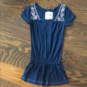 Abercrombie top with cross stitch detail